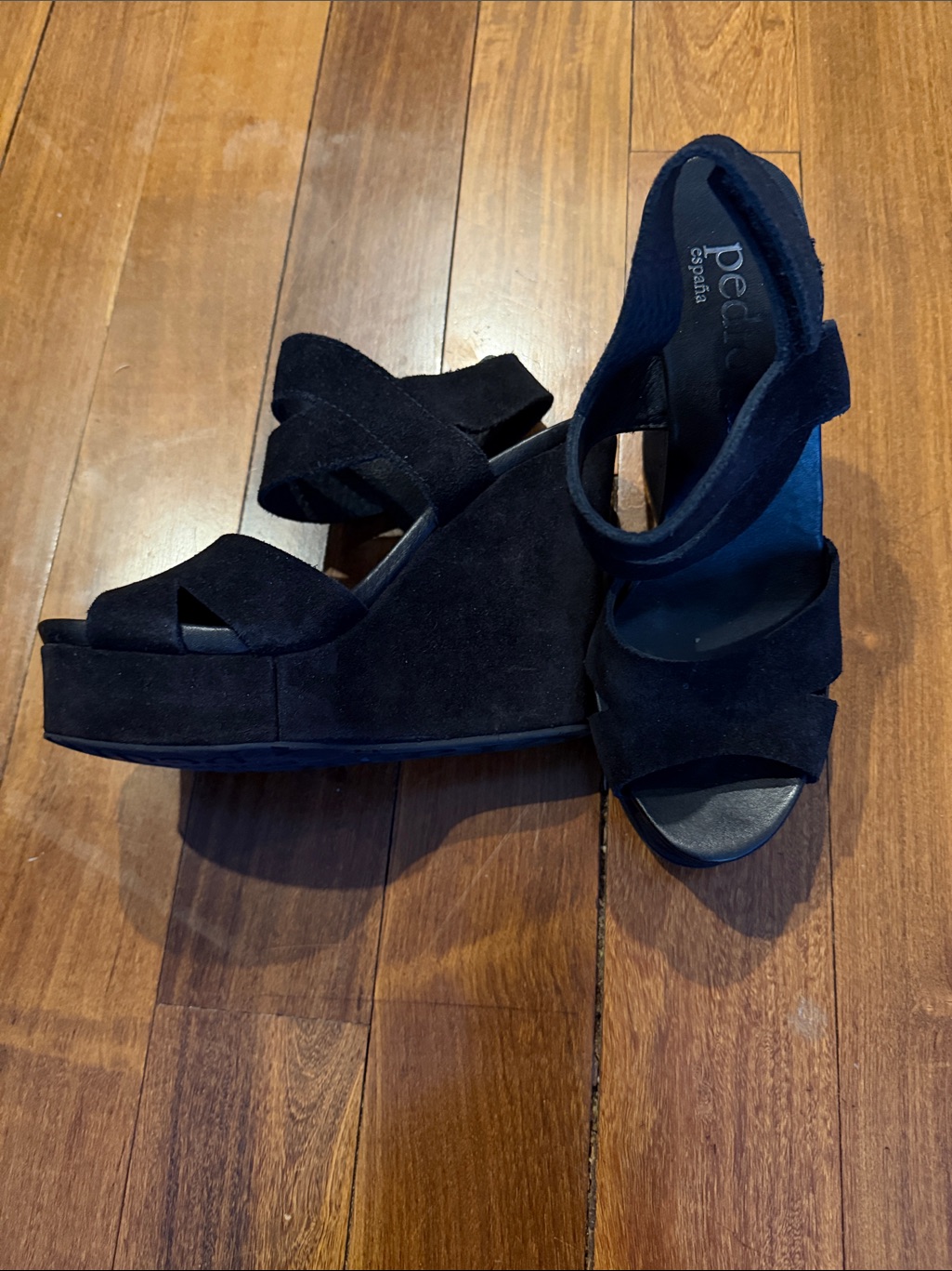 Pedro Garcia Black Suede Sandals Sz 7 Ex Condition